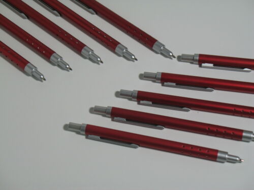 2 x Design-Kugelschreiber Aluminium rot silber Druckkugelschreiber Extra Leicht 