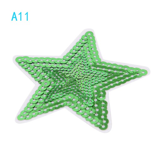 Star pentagram Sequins Embroidery Iron sew on patch applique DIY clothing 7.5 LP