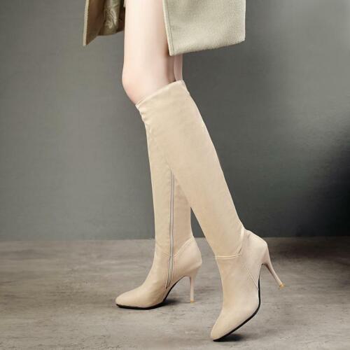 Details about   Sexy Womens pointed toe zip stiletto Heel knee high Boots party Shoes Pumps New 