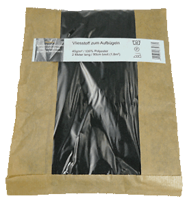 2 Meter Bügelvlies 40g//m² schwarz einseitig beschichtet 90cm breit 1,8m² OVP