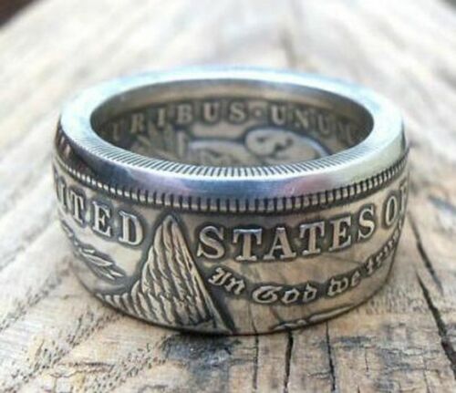 Details about   Silver Dollar Coin Ring Size 8-16 Handmade Crafted Rare Silver Morgan Men Rings 