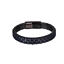 Mens Braided Leather Stainless Steel Magnetic Black Clasp Bangle Bracelet Box 