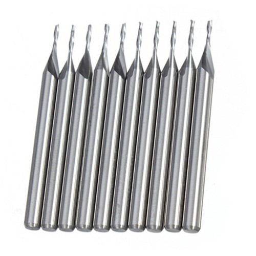 10PCS 1MM Solid Carbide Straight Shank 2 Flute End Mill Milling Cutter Drill Bit