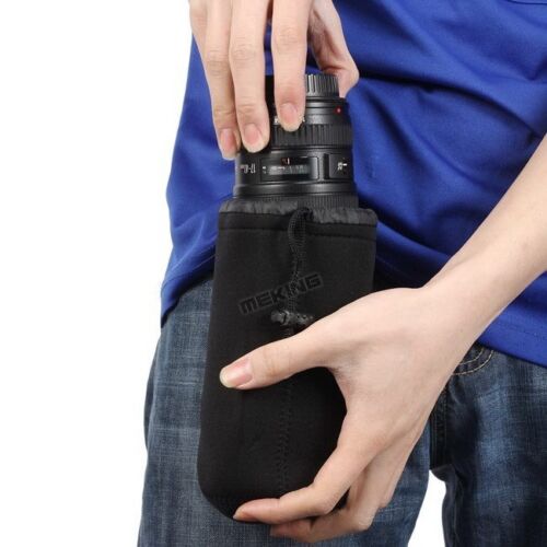 Cámara DSLR Neopreno Lente bolsa suave Protector caso bolsa para Nikon Canon Tamaño L 