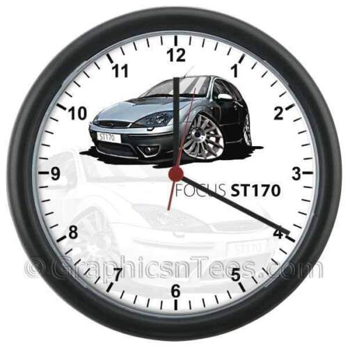 FORD FOCUS MK1 ST170 gris caricature voiture Cartoon Horloge murale-Cadeau personnalisé