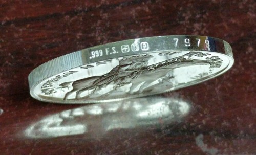 1971 Sioux Indian Tribal Nations Art Medal Franklin Mint 999 Fine Silver Round