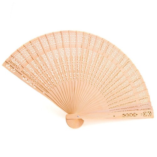 Sommer Faltender Bamboo Holz Geschnitzten Hand Ventilator-Hochzeits-Brautpa K5G8