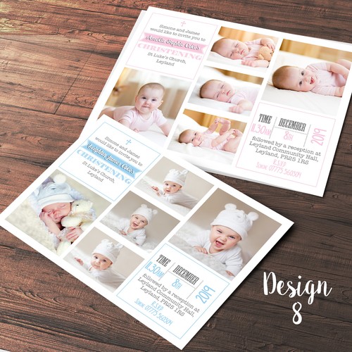Personalised Photo Christening Baptism Invitations Boy Girl Invites
