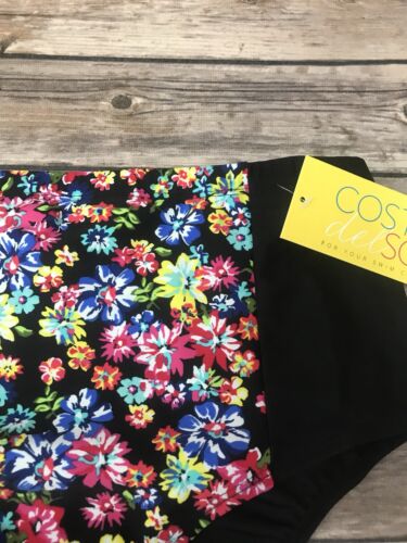 NEW Women's Costa Del Sol Plus Size High Waist Bikini Bottoms Size 1X floral 
