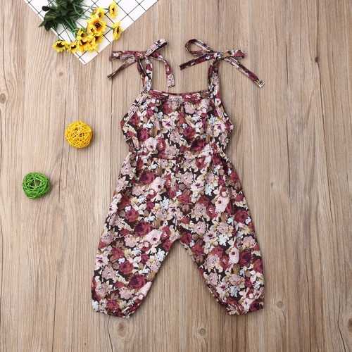 Infant Baby Kids Fille Floral Ange Combi-short Sunsuit Tenues