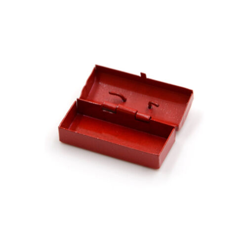 Rot Blau 1:12 Puppenhaus Miniatur Mini Metall Werkzeugkasten^