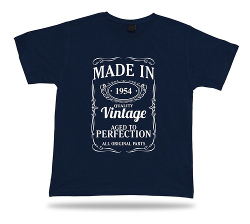 Printed T shirt tee Made in 1954 happy birthday present gift idea unisex