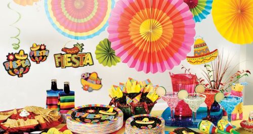 12pc Mexican Paper Fans Fiesta Mexican Party Hanging Decorations Supplies 