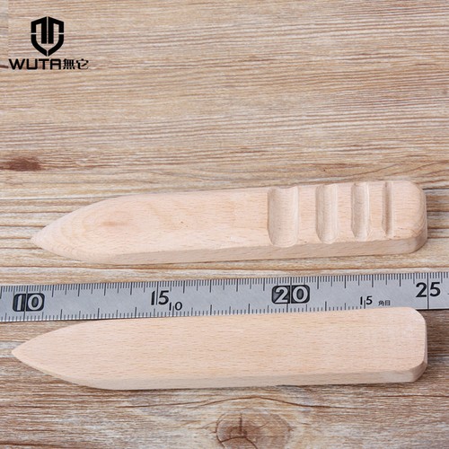 Pack 3 WUTA Leather Edge Slicker Multi-Size Wood Burnisher Finisher Craft Tool
