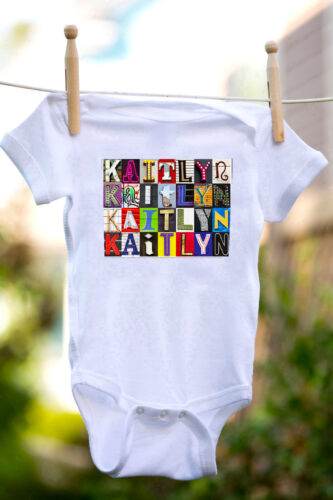 Details about   KAITLYN Baby Bodysuit in Sign Letter Photos 100% Cotton & Short Sleeve 