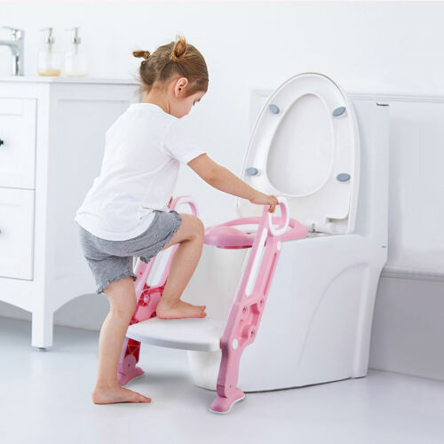 Kids Potty Training Seat w/ Step Stool Ladder Toddler Toilet Chair For 1-7 Years 