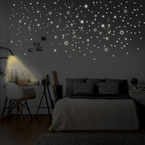 luciérnagas Wandkings fluorescentes leuchtaufkleber estrellas redondeado 