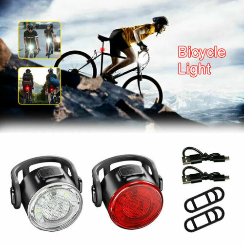 USB Rechargeable Bike Rear Tail Light LED Bicycle Warning Safety Smart Lamp UK