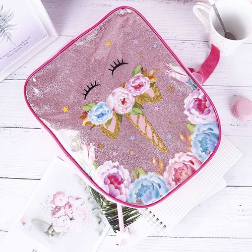 3pcs//Set Womens Girls Unicorn Backpack Lunch Bag Pencil Pen Bags Rucksack Gifts