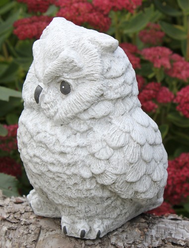 Pierre personnage hibou personnage Dekofigur Jardin Figurine Sculpture Gartendeko Steinguss