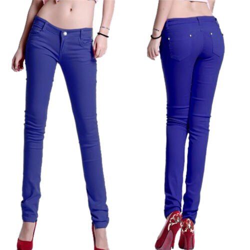 Women/'s Pencil Stretch Casual Look Denim Skinny Jeans Pants High Waist Trousers