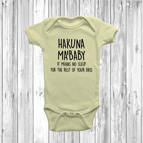 Hakuna Ma/'Baby Baby Grow Vest Body Suit Funny Humour Disney Inspired