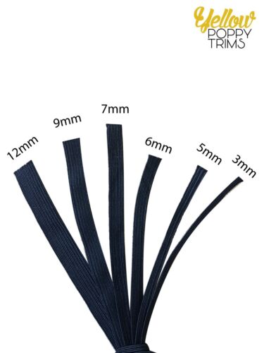Elastic Cord 3mm 5mm 6mm 7mm 8mm 10mm Flat Sewing Elastic Band White Black Mask