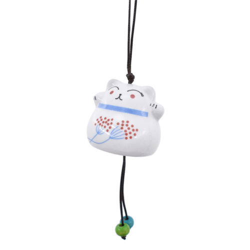 Japanese Ceramic Cute Cat Pattern Wind Chimes Outdoor Bell Home Lovely Decor 