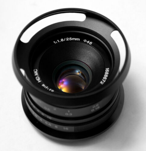 7artisans 25mm F1.8 negro lente enfoque Manual para Panasonic Olympus Micro 4//3