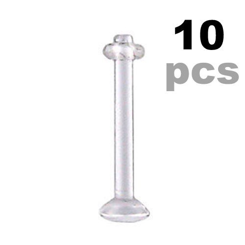 10 PCS 14G 16G 12G 10G 8G Acrylic Bioflex Labret Monroe Tongue Retainer O-Ring
