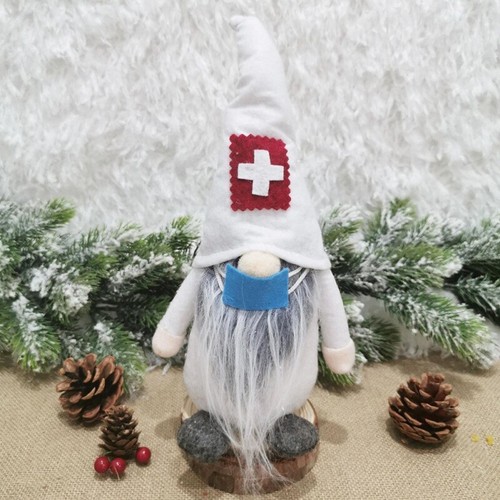 Details about / 2020 Christmas Gnome Santa Wearing Mask Plush Doll Xmas Tree Ornament Decor Gift