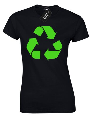 Símbolo de reciclaje señoras Camiseta Eco Friendly del medio ambiente tierra WWF Regalo Presente