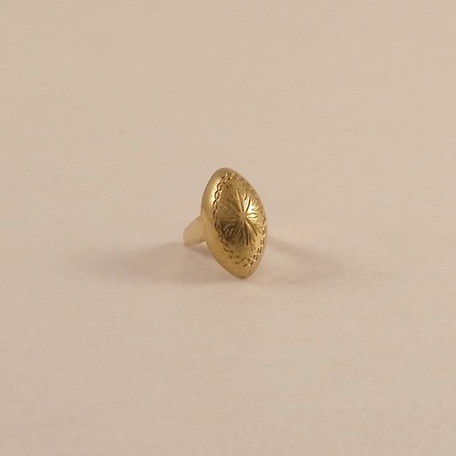 I99 3//8/" Gold Raw Brass Oval Western Sunburst Decorative Spots Tack Custom 6651