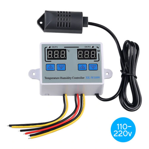 Dual Digital Thermostat Temperature Humidity Controller Home Fridge AC110V N3G9 