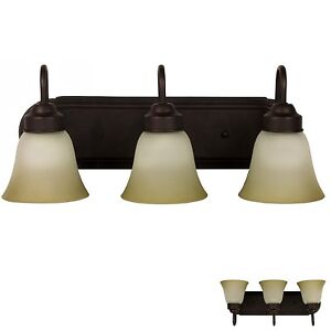 Oil Rubbed Bronze Three Globe Bathroom Vanity Light Bar 