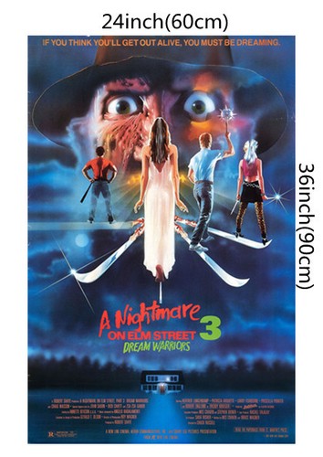 A NIGHTMARE ON ELM STREET 3 DREAM WARRIORS Silk Movie Poster Horror 24/"x36/"