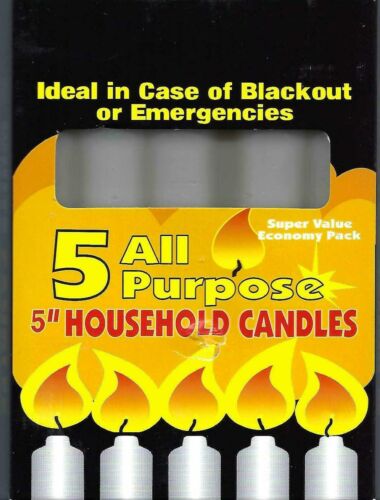 Emergency Candles~1-Boxes~5ct~Survival Storm-Camping~4-5-Hour Burn~Each Candle