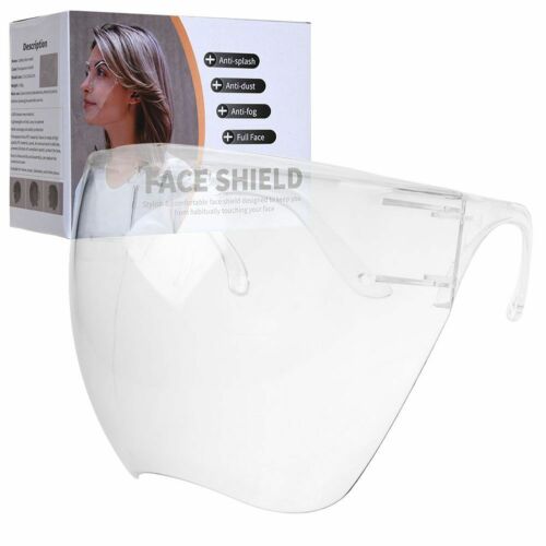Reusable Face Shield Facial Protective Cover Clear Glasses Visor Guard Anti-Fog