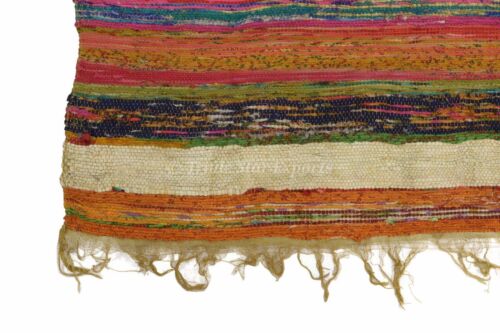 Indian Multi 5X7 Feet Cotton Rug Chindi Throw Handmade Patchwork Vintage Dari