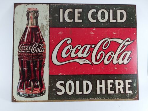 Details about  / Coke Coca Cola Metal Tin Sign Reproduction 1916 Ice Cold 1299 16/" x 13/"