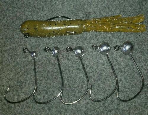 Lures Stupid Tubeheads 10 Pk of 3-16oz With A 3//0 Hook custom bass tackle A.C.T