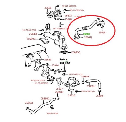 LEXUS OEM FACTORY EGR PIPE AND GASKET SET 1995-2000 LS400