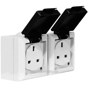 IP54 nominale 13apm 2 Gang Double Prise Secteur Double externe en dehors de électriques