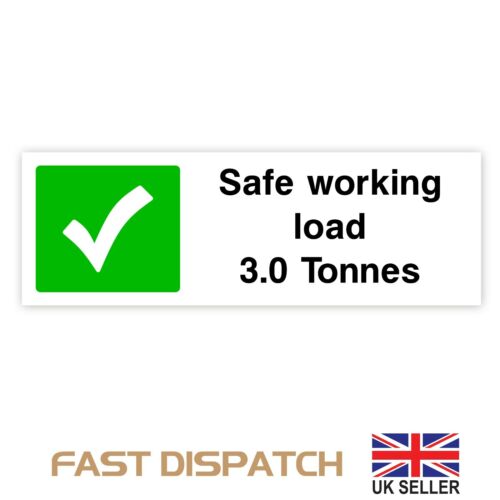 Safe working load 3 tonnes Sticker vinyl decal garage mot lift tyres 4 Sizes