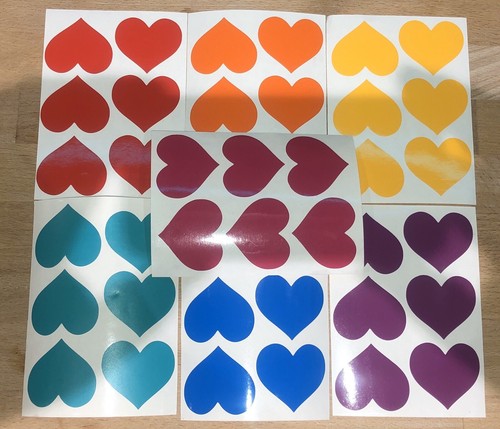 GIRL BLOWING RAINBOW HEARTS BANKSY INSPIRED WINDOW STICKER PACK DESIGN YOUR OWN