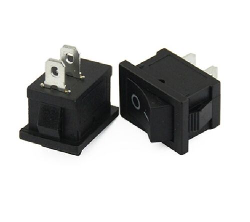 50pcs Black Rocker Switch 2 Pin KCD1-101 250V 6A Boatlike Switch 2 Pin