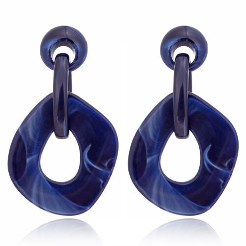 1 Pair Women's Jewelry Acrylic Geometric Pendant Dangle Drop Statement Earrings 