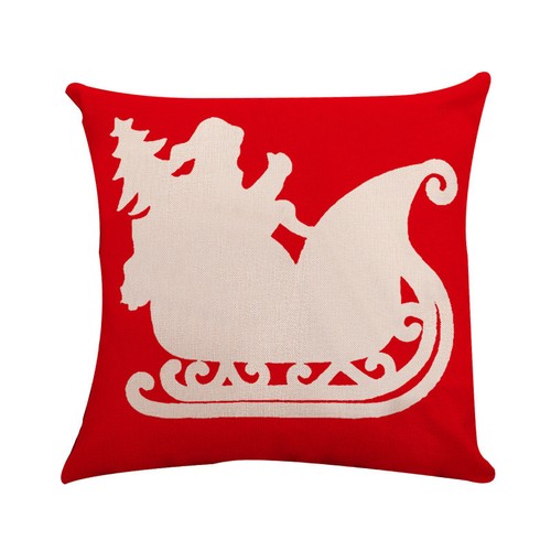 18/" Christmas Pattern Cotton Linen Sofa Car Throw Cushion Cover Home Decor