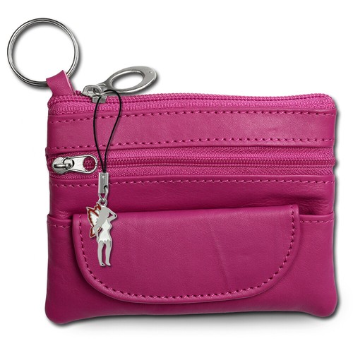 Dragon en cuir unisexe Clé Sac étui Minibörse en Cuir Rose 8,5x12x1cm opr800p