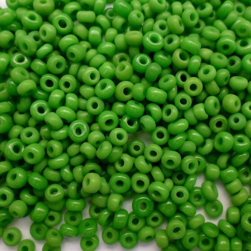 Sonderangebot Rocailles Glas Perlen 2,5 mm grün opak Rocailles 50 g